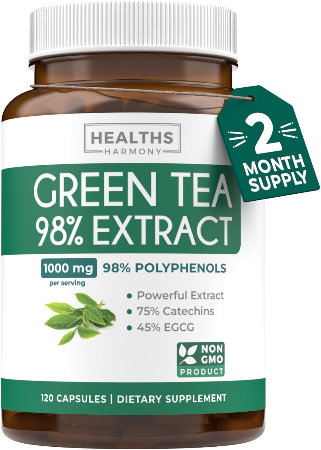 Green Tea Extract 98% EGCG - 120 Capsules - Image 2